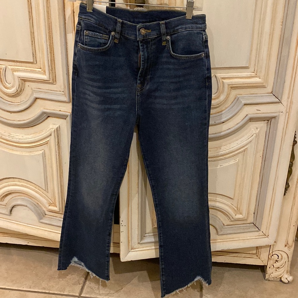 Splendid high waist raw hem stretch jean